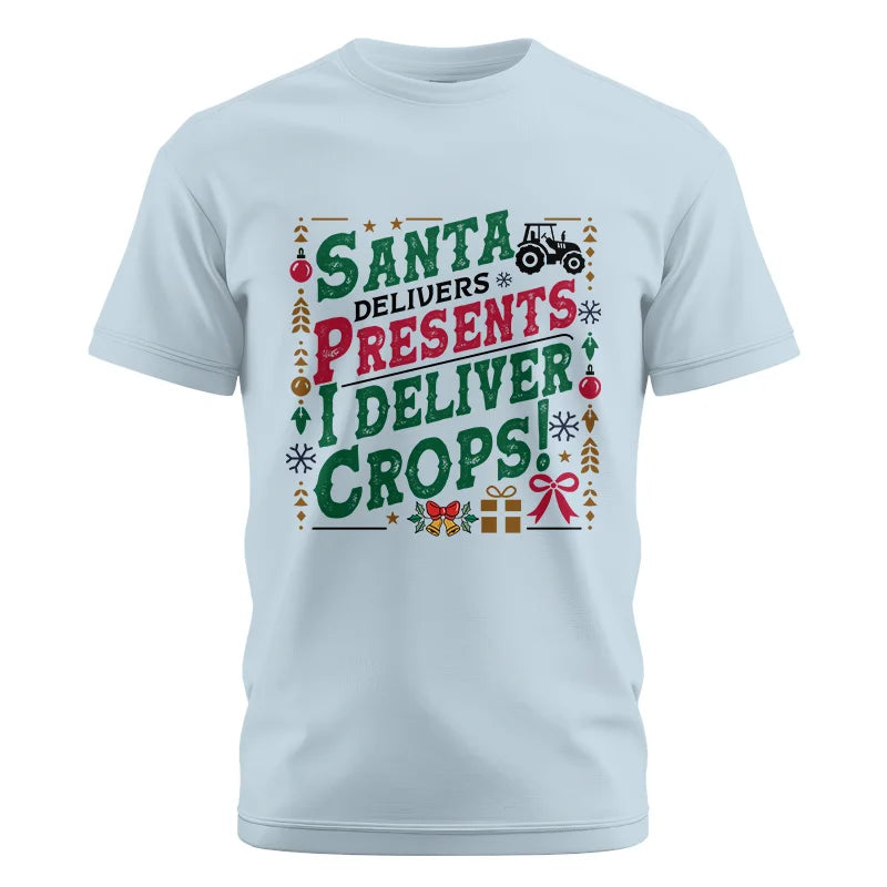 Image of Santa Deliver Present I Deliver Crops! - Unisex Cotton Crew Tee