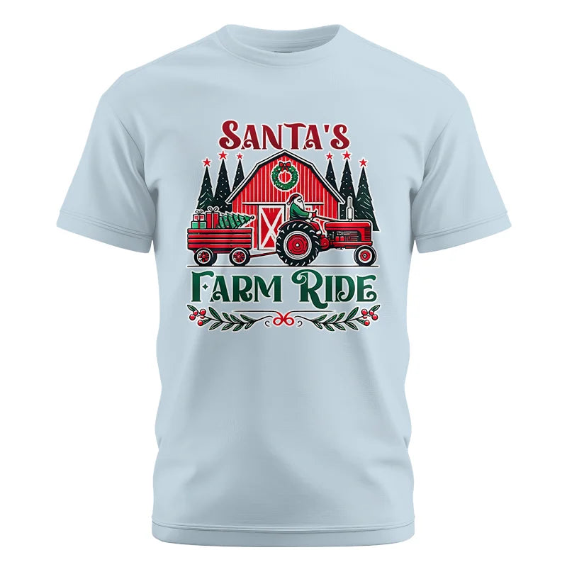 Image of Santa's Farm Ride 1 - Unisex Cotton Crew Tee