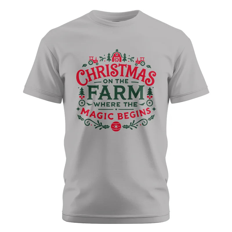 Christmas on the Farm Where the Magic Begins! 1 - Unisex Cotton Crew Tee