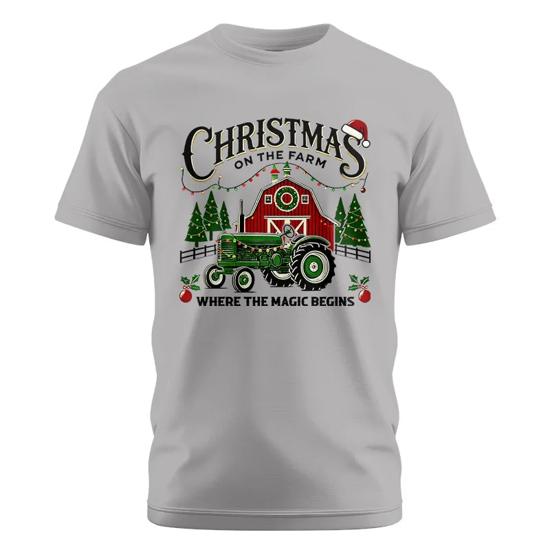 Image of Christmas on the Farm Where the Magic Begins! 5 - Unisex Cotton Crew Tee