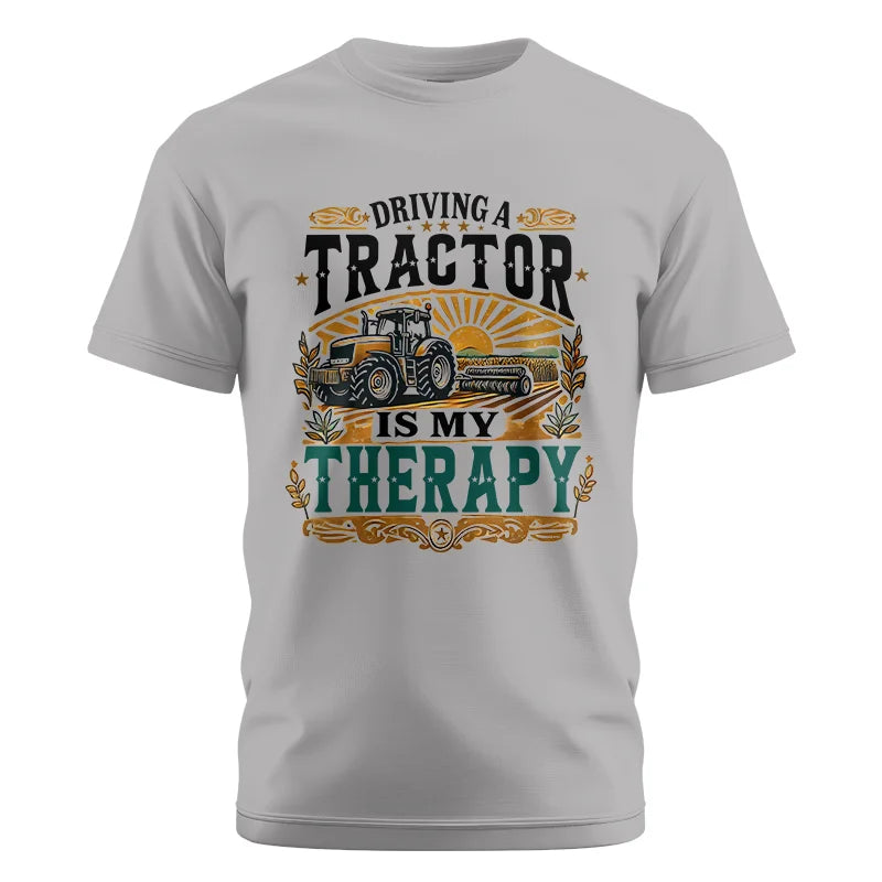 Driving A Tractor Is My Therapy - Unisex Cotton Crew Tee