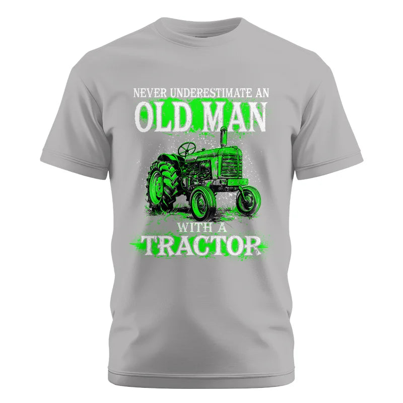 Image of Funny Quote Never Underestimate Old Man Tractor - Unisex Cotton Crew Tee