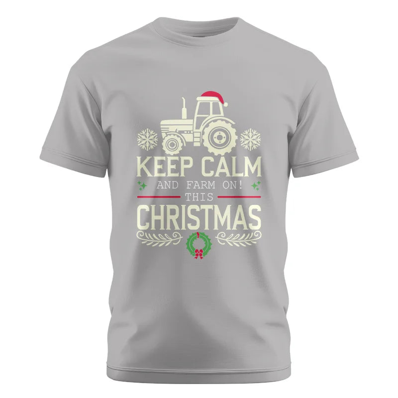 Keep Calm And Farm On! This Christmas - Unisex Cotton Crew Tee