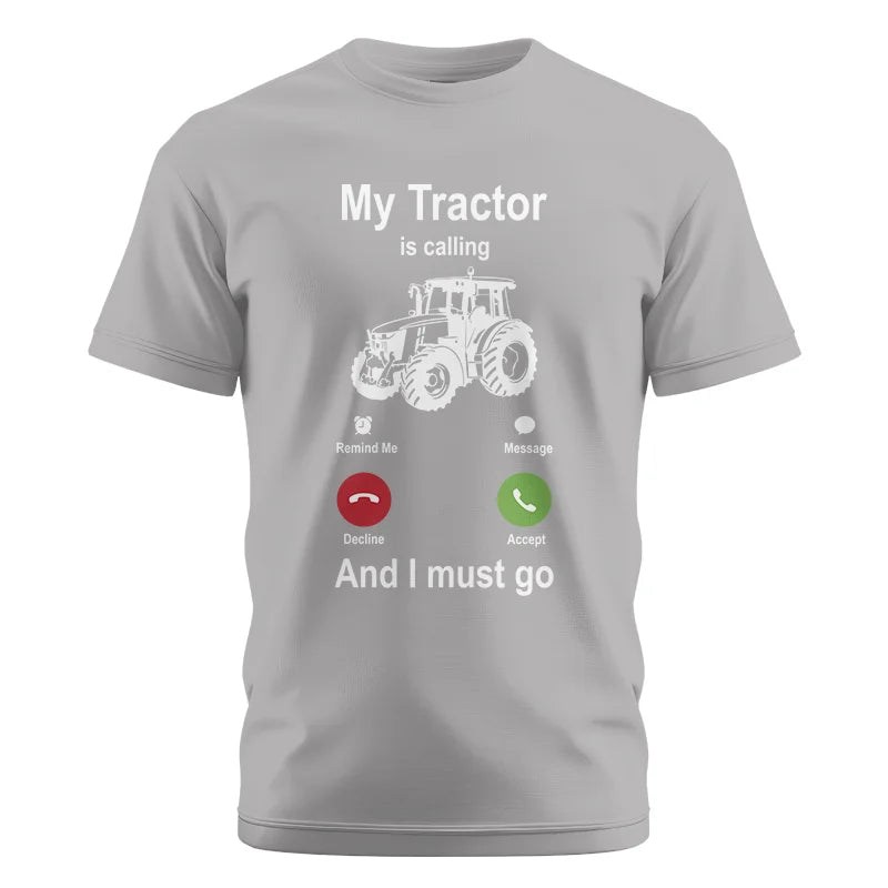 Image of My Tractor Is Calling - Unisex Cotton Crew Tee