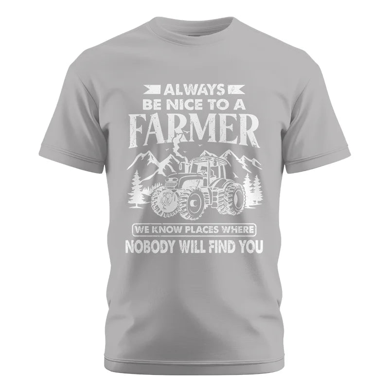 Nice Farmer Funny Tractor Rancher Farming - Unisex Cotton Crew Tee