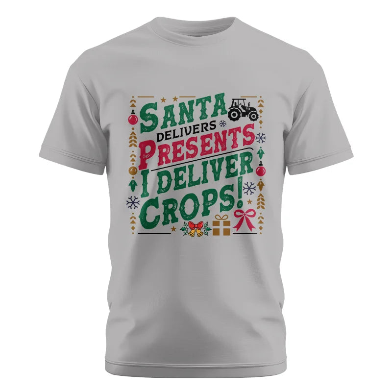 Image of Santa Deliver Present I Deliver Crops! - Unisex Cotton Crew Tee