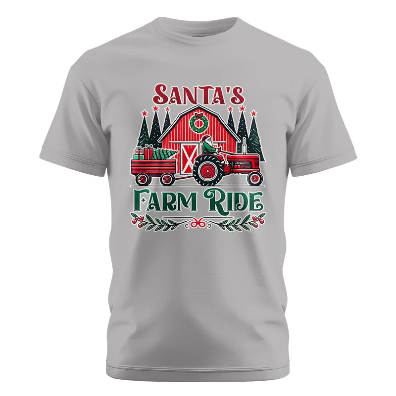 Image of Santa's Farm Ride 1 - Unisex Cotton Crew Tee