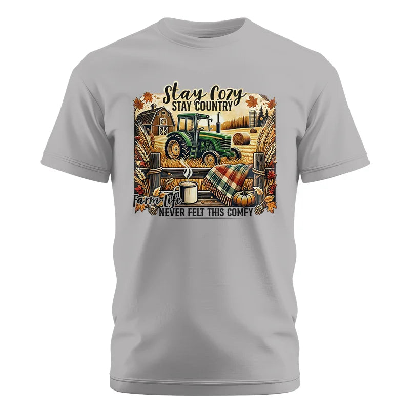 Image of Stay Cozy_Stay Country_Farm Life Never Felt This Comfy 2 - Unisex Cotton Crew Tee