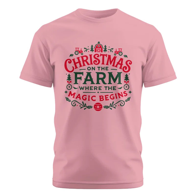 Christmas on the Farm Where the Magic Begins! 1 - Unisex Cotton Crew Tee