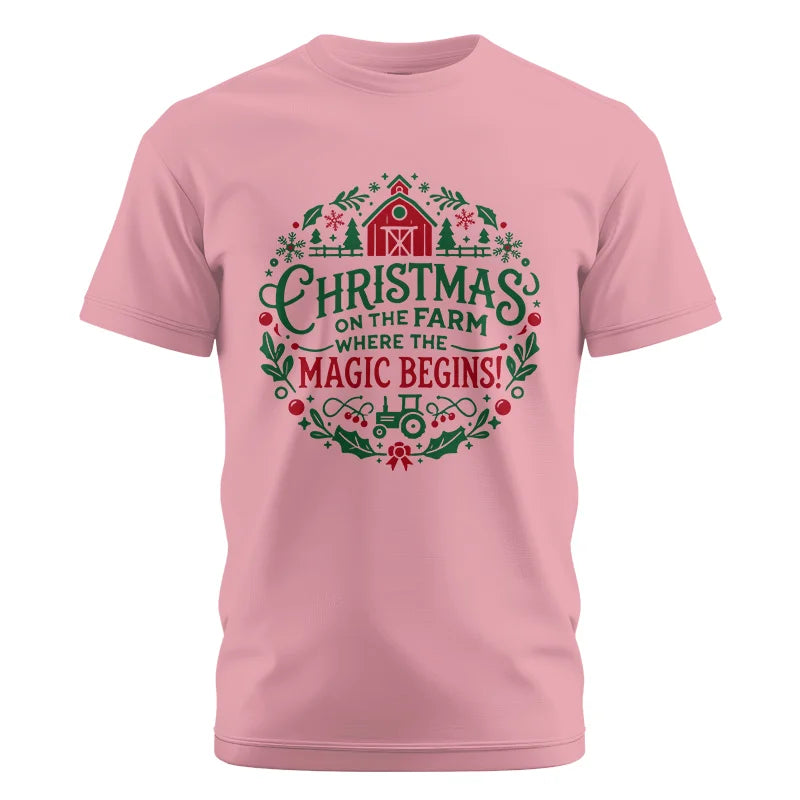 Christmas on the Farm Where the Magic Begins! 2 - Unisex Cotton Crew Tee