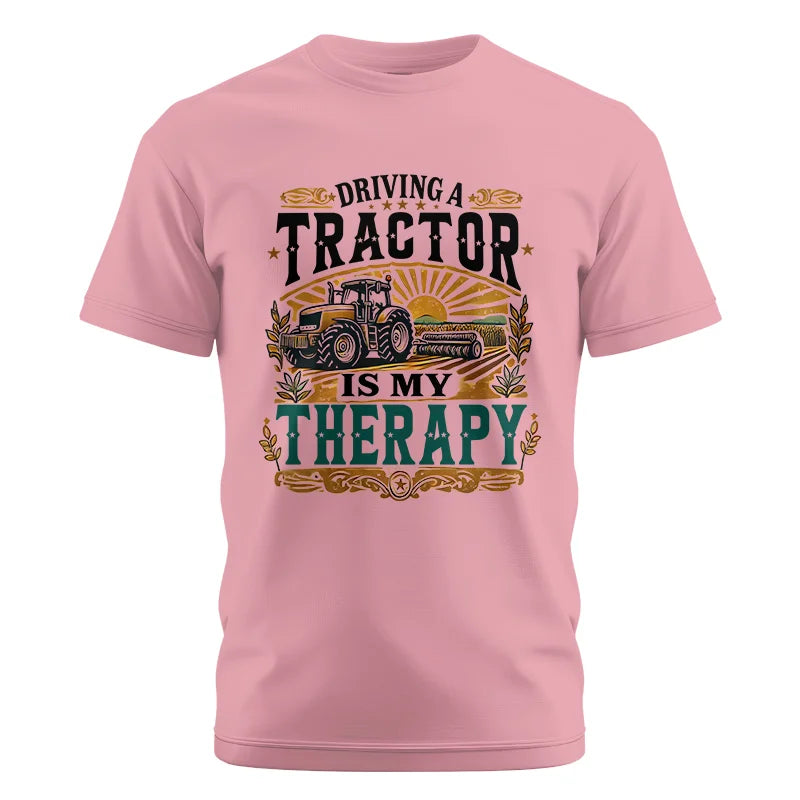 Driving A Tractor Is My Therapy - Unisex Cotton Crew Tee