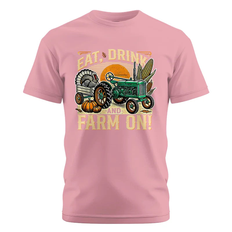 Eat Drink and Farm On - Unisex Cotton Crew Tee