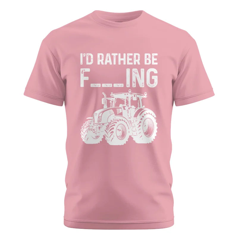 Image of Funny I Would Rather Be Farming Tractor 2 - Unisex Cotton Crew Tee