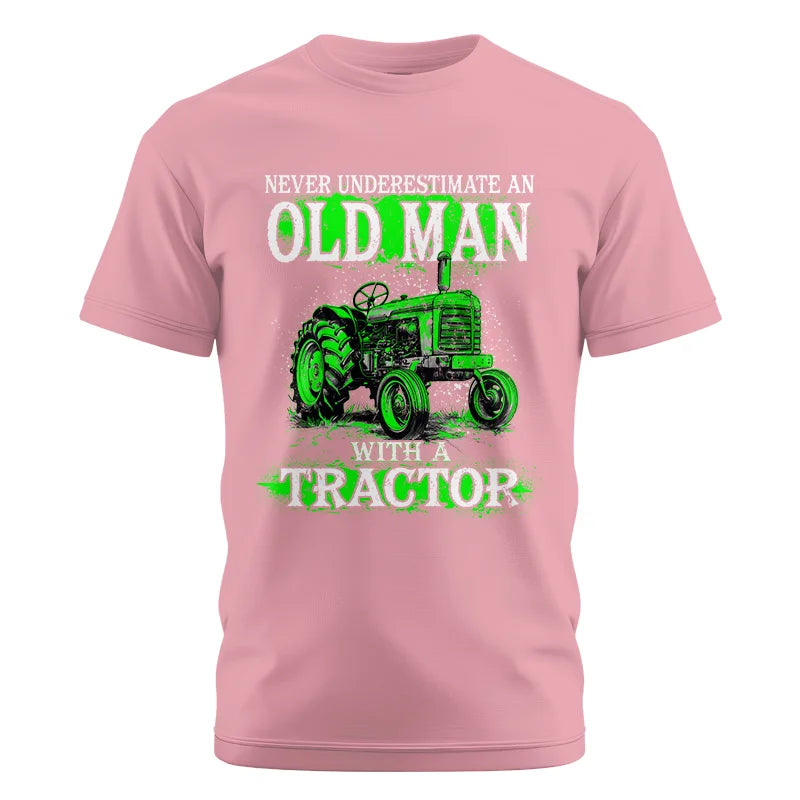 Image of Funny Quote Never Underestimate Old Man Tractor - Unisex Cotton Crew Tee