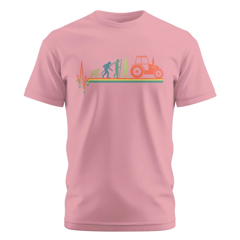 Heartbeat Evolution Farmer Tractor Agriculture Vintage - Unisex Cotton Crew Tee