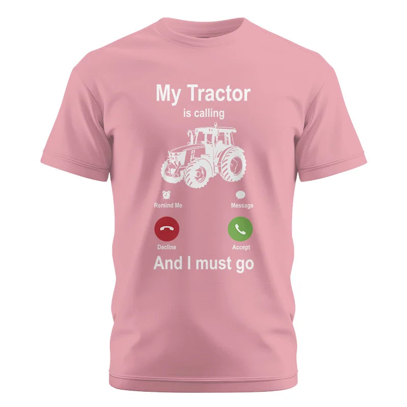 Image of My Tractor Is Calling - Unisex Cotton Crew Tee