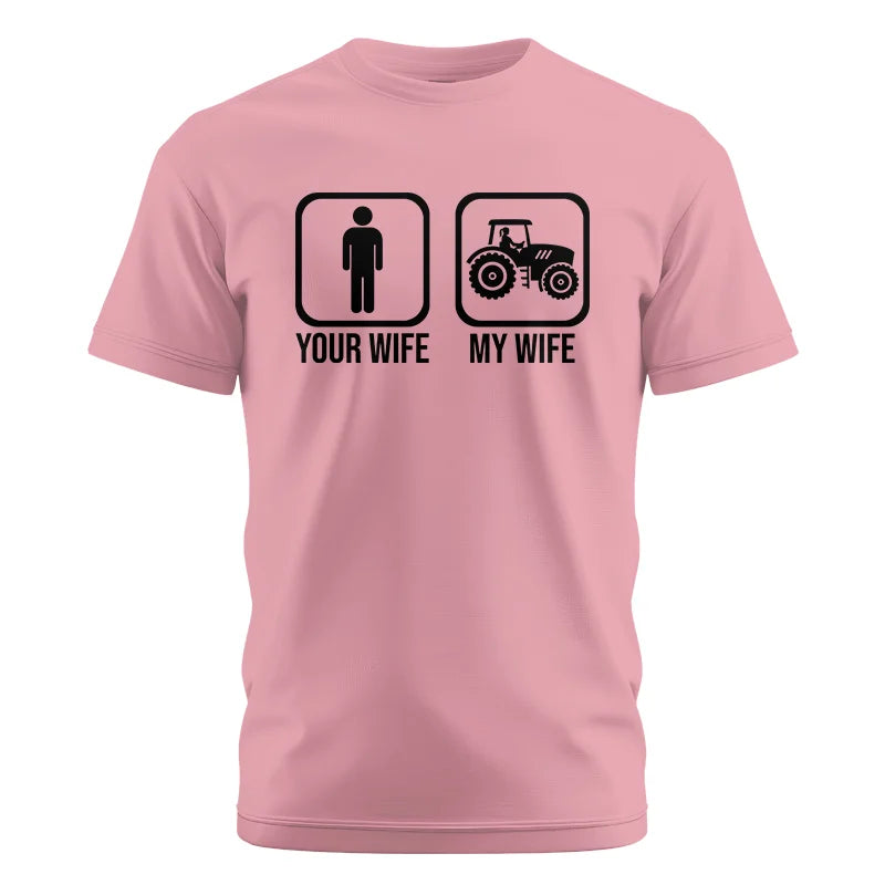 Image of My Wife Is Cooler Than Yours Funny Farm Tractor 2 - Unisex Cotton Crew Tee