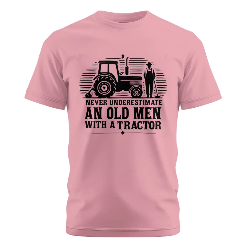 Never Underestimate An Old Men With A Tractor - Unisex Cotton Crew Tee