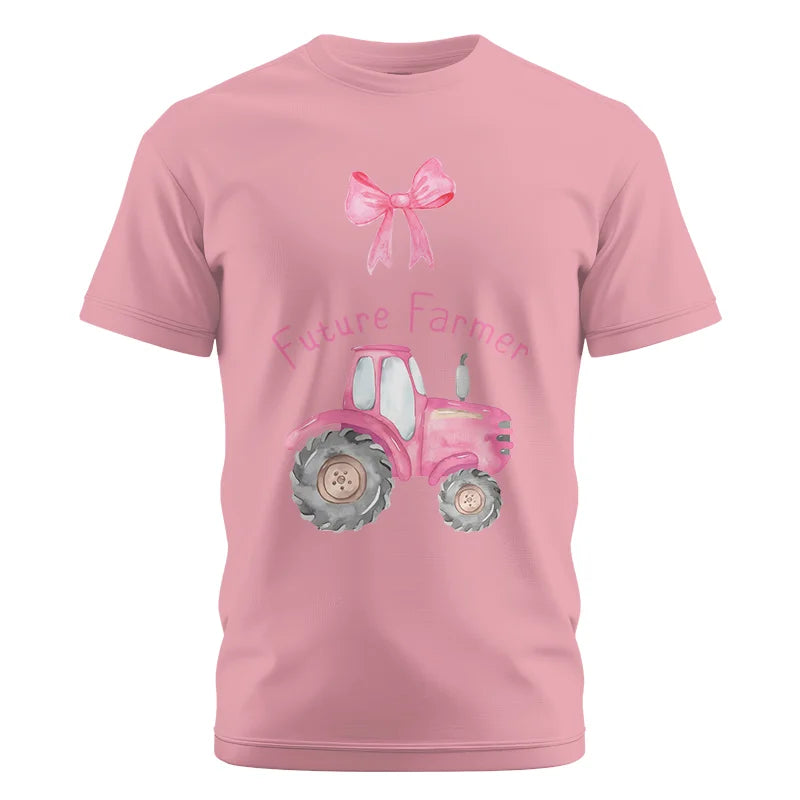 Pink Tractor For Future Farmer - Unisex Cotton Crew Tee