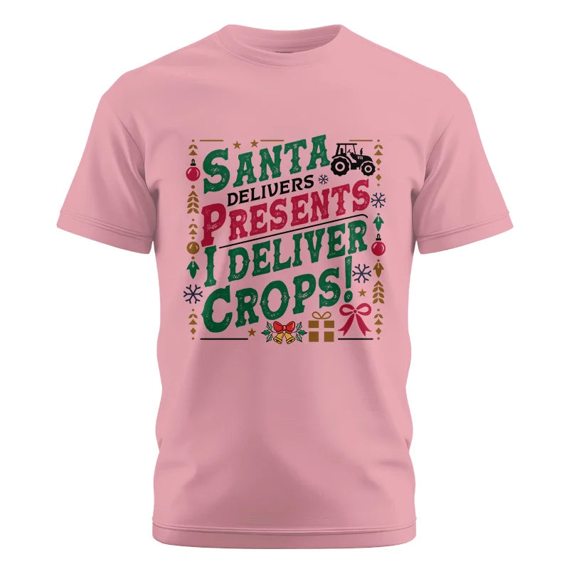 Image of Santa Deliver Present I Deliver Crops! - Unisex Cotton Crew Tee