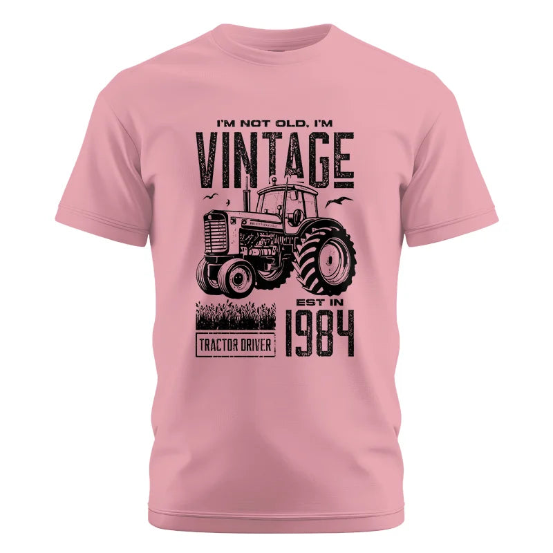 Vintage Tractor Farmer Birthday Born In 1984 1 - Unisex Cotton Crew Tee