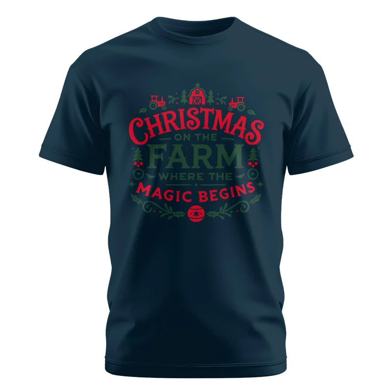 Christmas on the Farm Where the Magic Begins! 1 - Unisex Cotton Crew Tee