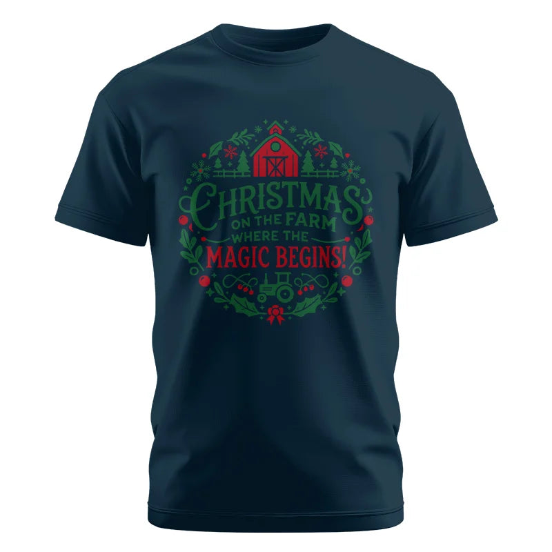 Image of Christmas on the Farm Where the Magic Begins! 2 - Unisex Cotton Crew Tee