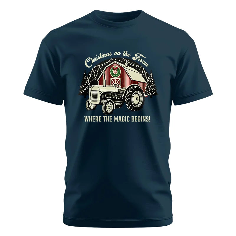 Image of Christmas on the Farm Where the Magic Begins! 3 - Unisex Cotton Crew Tee