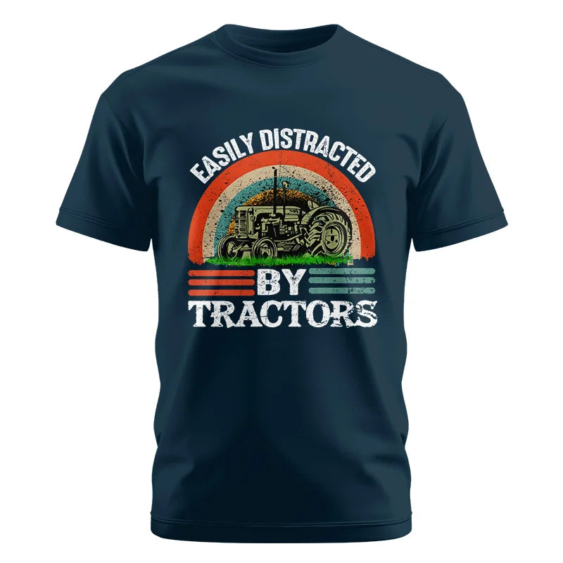 Image of Easily Distracted By Tractors - Unisex Cotton Crew Tee