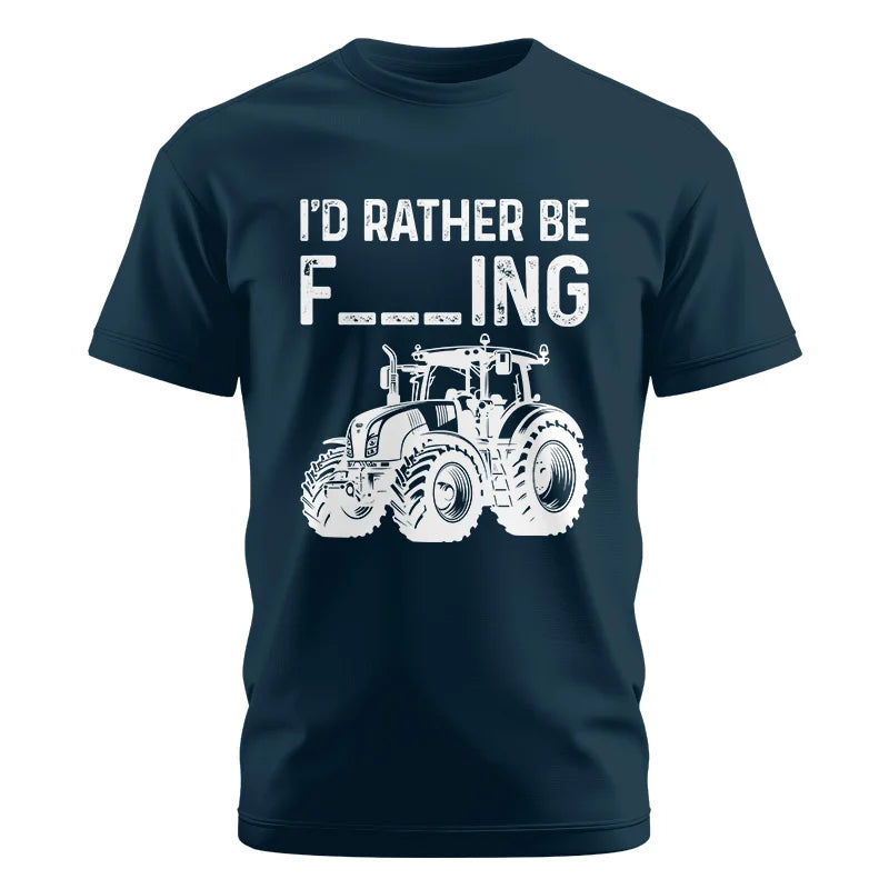 Image of Funny I Would Rather Be Farming Tractor 2 - Unisex Cotton Crew Tee