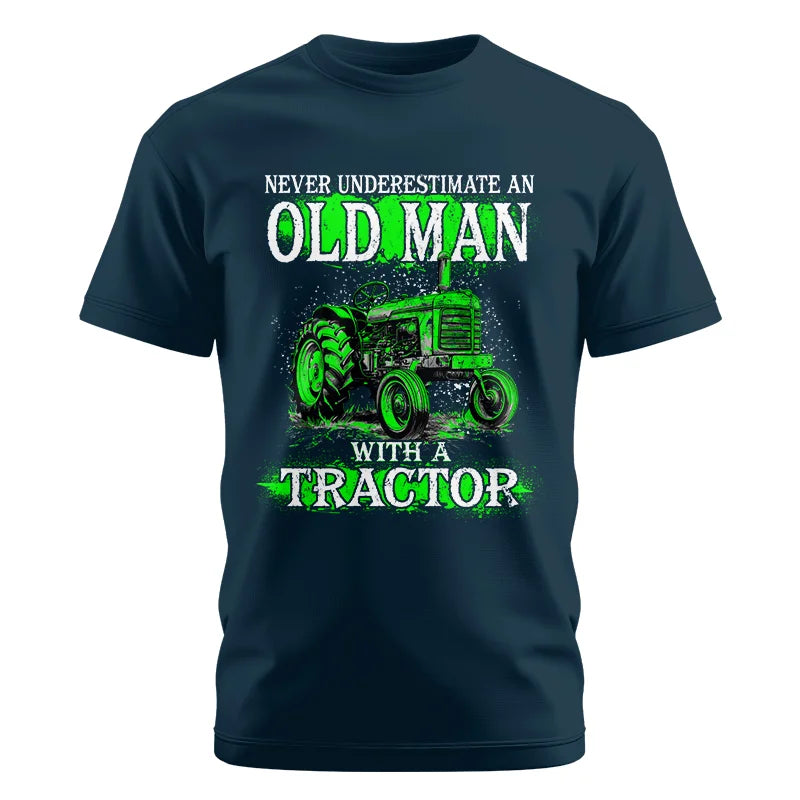 Image of Funny Quote Never Underestimate Old Man Tractor - Unisex Cotton Crew Tee