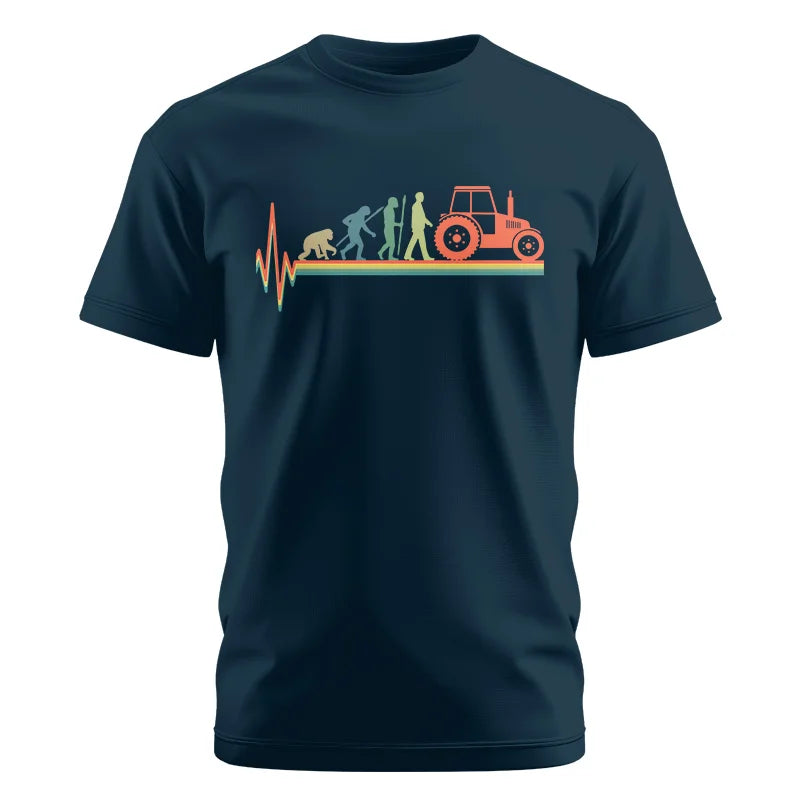 Heartbeat Evolution Farmer Tractor Agriculture Vintage - Unisex Cotton Crew Tee