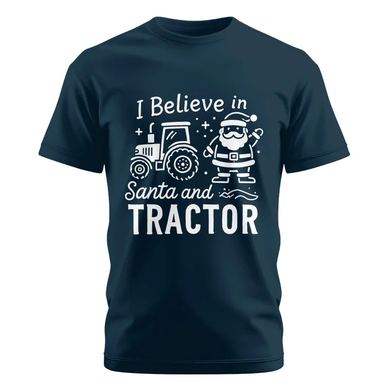 Image of I Believe In Santa And Tractor - Unisex Cotton Crew Tee