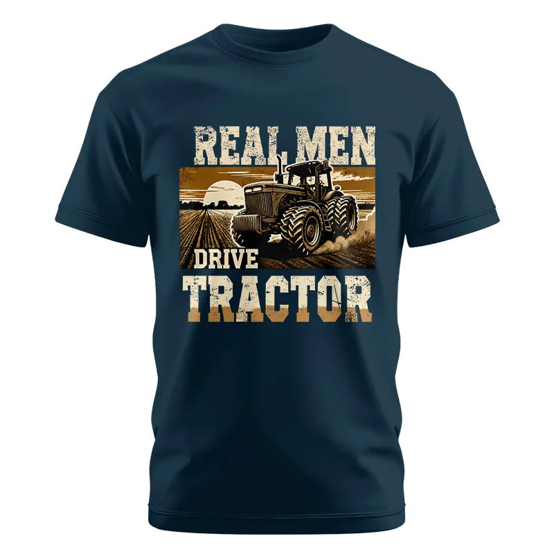 Real Men Drive Tractor - Unisex Cotton Crew Tee