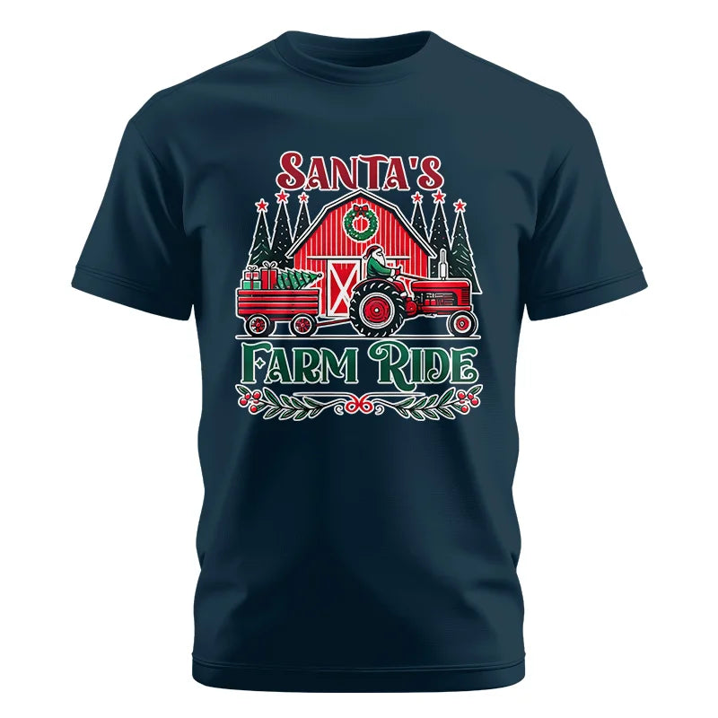 Image of Santa's Farm Ride 1 - Unisex Cotton Crew Tee