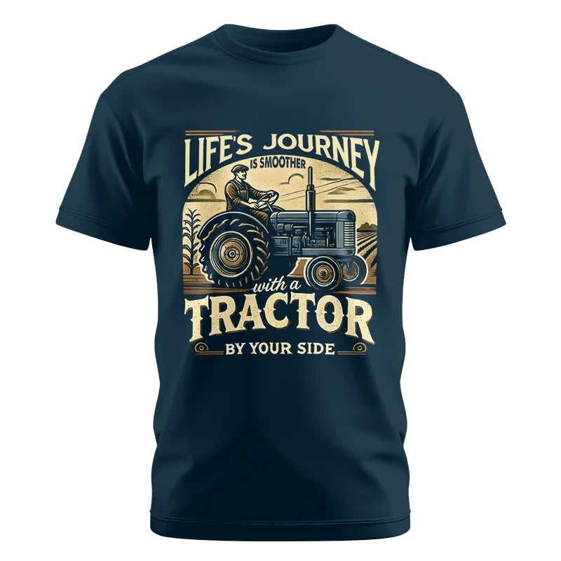 Smoother With A Tractor By Your Side - Unisex Cotton Crew Tee