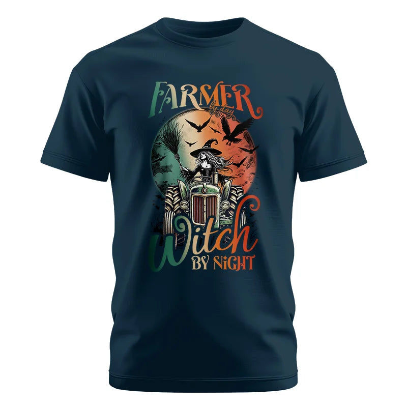 Image of Tractor Halloween Farmer By Day Witch By Night - Unisex Cotton Crew Tee