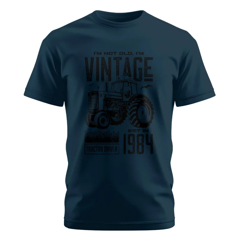 Vintage Tractor Farmer Birthday Born In 1984 1 - Unisex Cotton Crew Tee