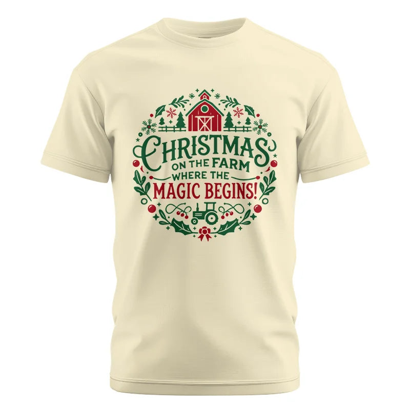 Image of Christmas on the Farm Where the Magic Begins! 2 - Unisex Cotton Crew Tee