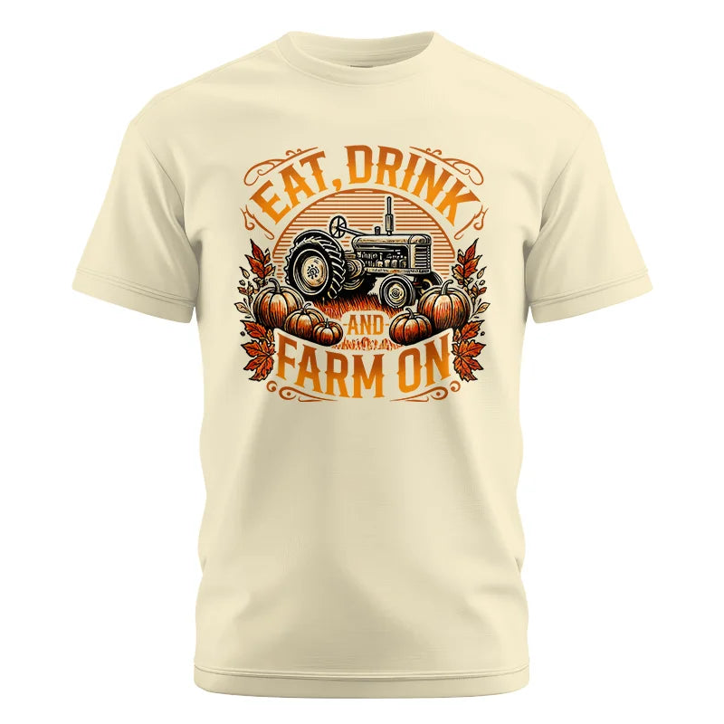 Eat Drink and Farm On 2 - Unisex Cotton Crew Tee