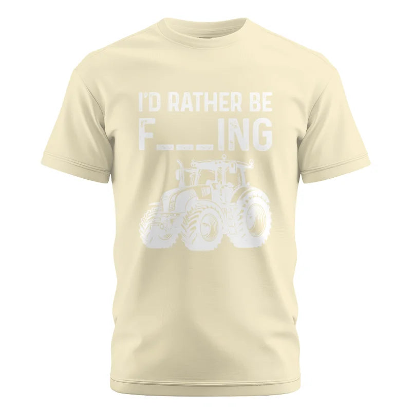 Image of Funny I Would Rather Be Farming Tractor 2 - Unisex Cotton Crew Tee