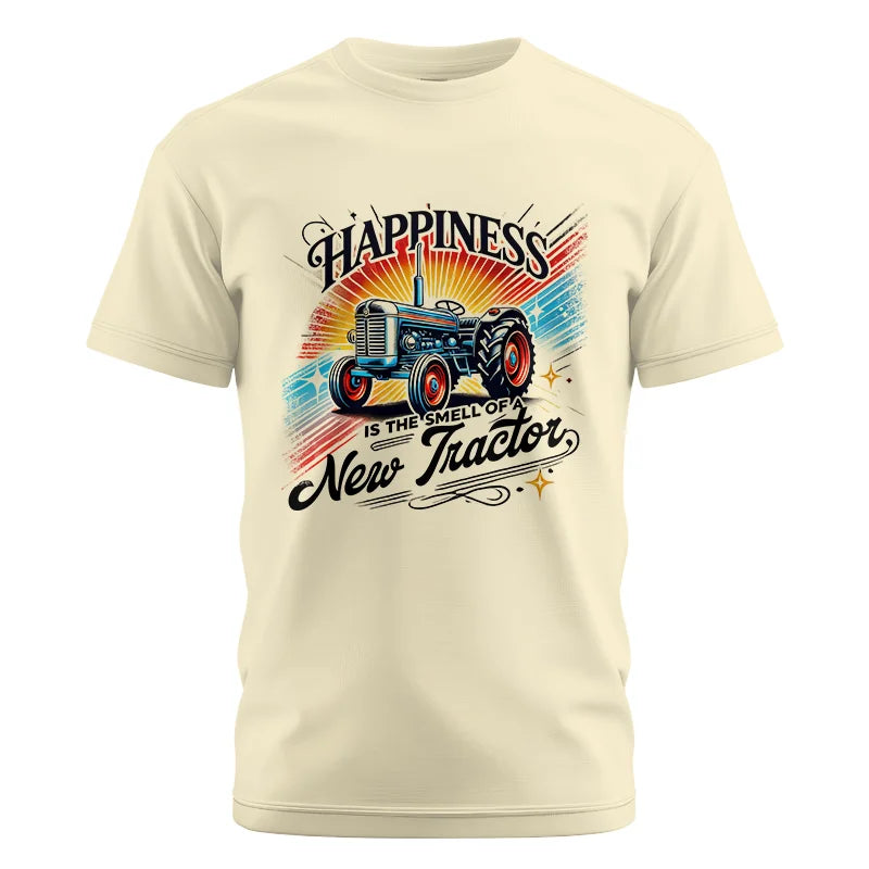 Happiness Is The Smell Of A New Tractor - Unisex Cotton Crew Tee