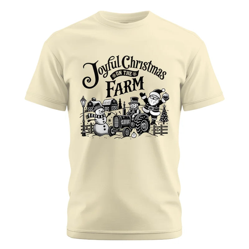 Image of Joyful Christmas On The Farm 1 - Unisex Cotton Crew Tee