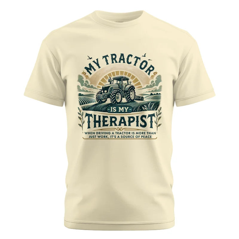 Image of My Tractor Is My Therapist - Unisex Cotton Crew Tee