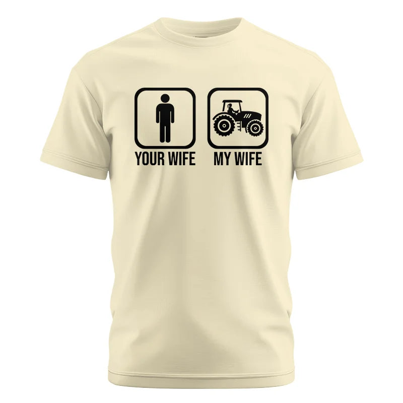 My Wife Is Cooler Than Yours Funny Farm Tractor 2 - Unisex Cotton Crew Tee