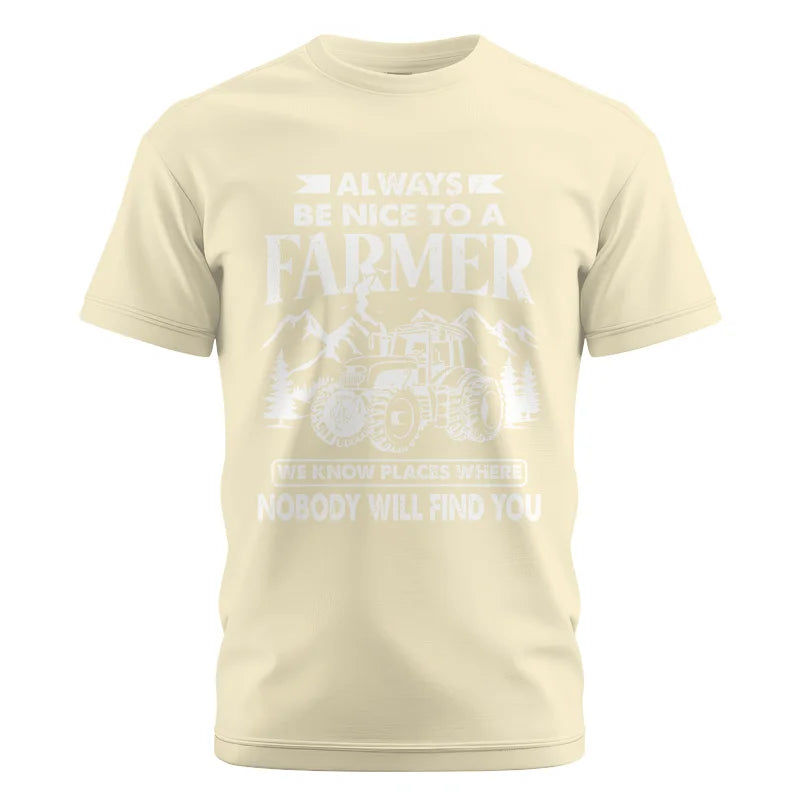 Nice Farmer Funny Tractor Rancher Farming - Unisex Cotton Crew Tee