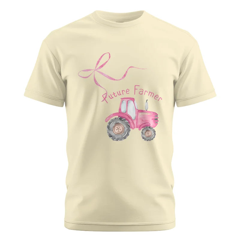 Image of Pink Bow Cute Tractor - Unisex Cotton Crew Tee