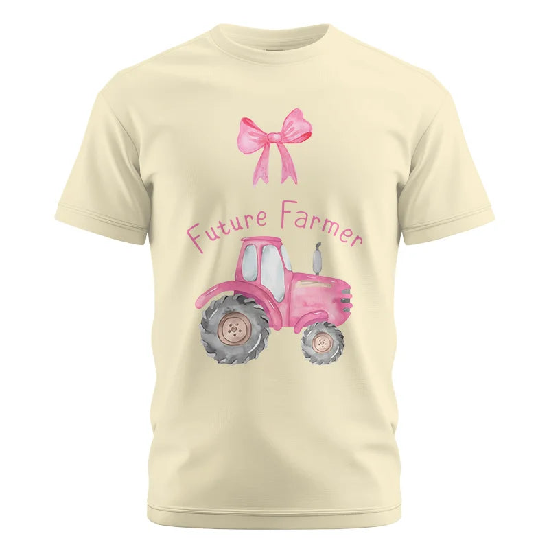 Pink Tractor For Future Farmer - Unisex Cotton Crew Tee