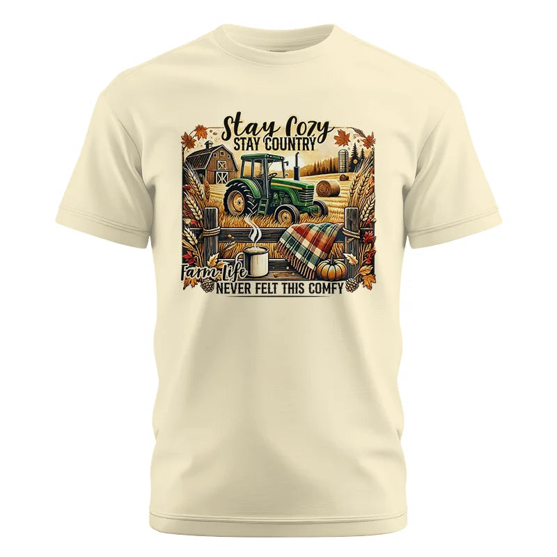 Image of Stay Cozy_Stay Country_Farm Life Never Felt This Comfy 2 - Unisex Cotton Crew Tee