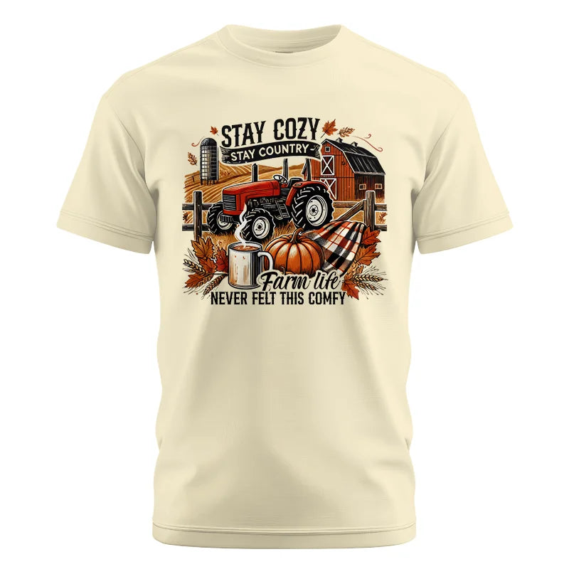 Image of Stay Cozy_Stay Country_Farm Life Never Felt This Comfy - Unisex Cotton Crew Tee